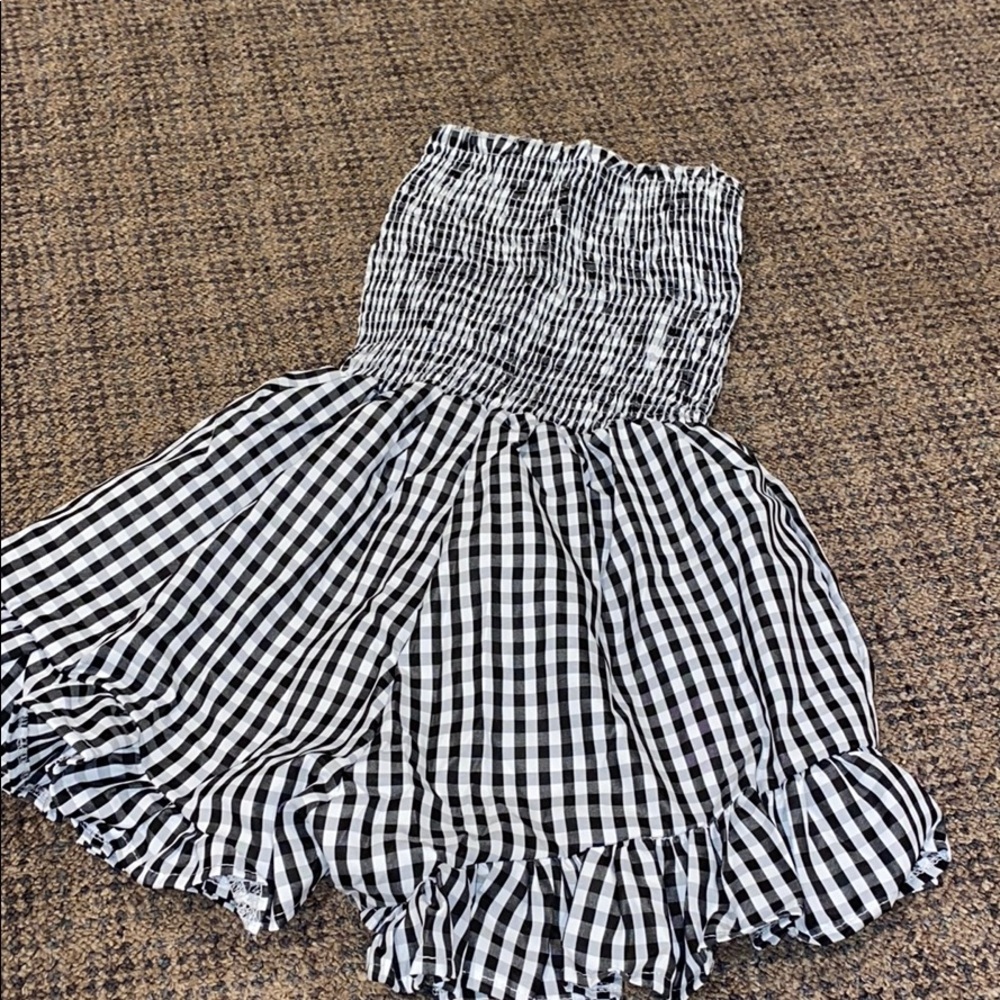 Black and White Checkered Romper